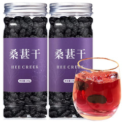 hee creek frasco frontal mostrando moras secas y resealable para frescura