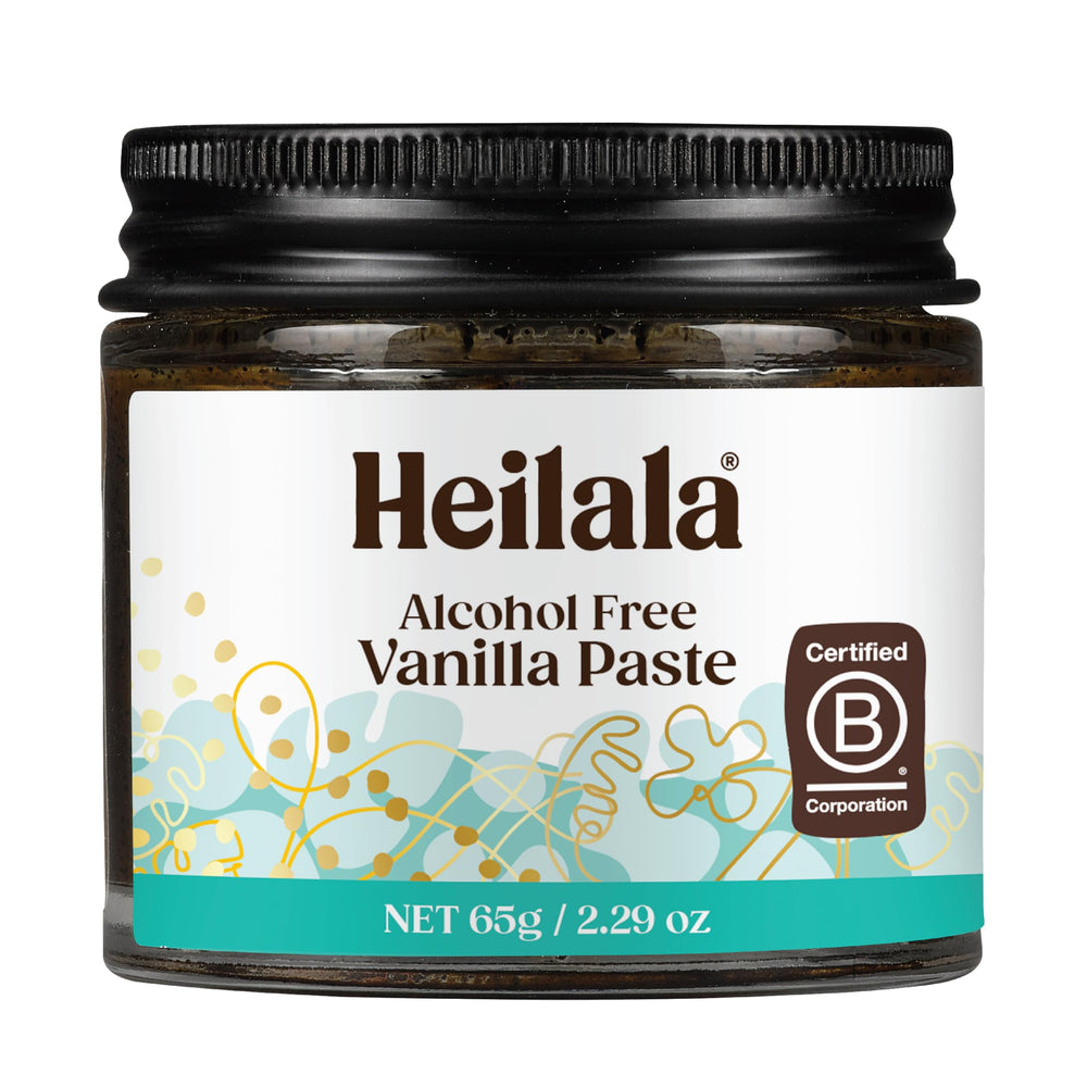 Heilala frasco frontal mostrando etiqueta clara y calidad gourmet