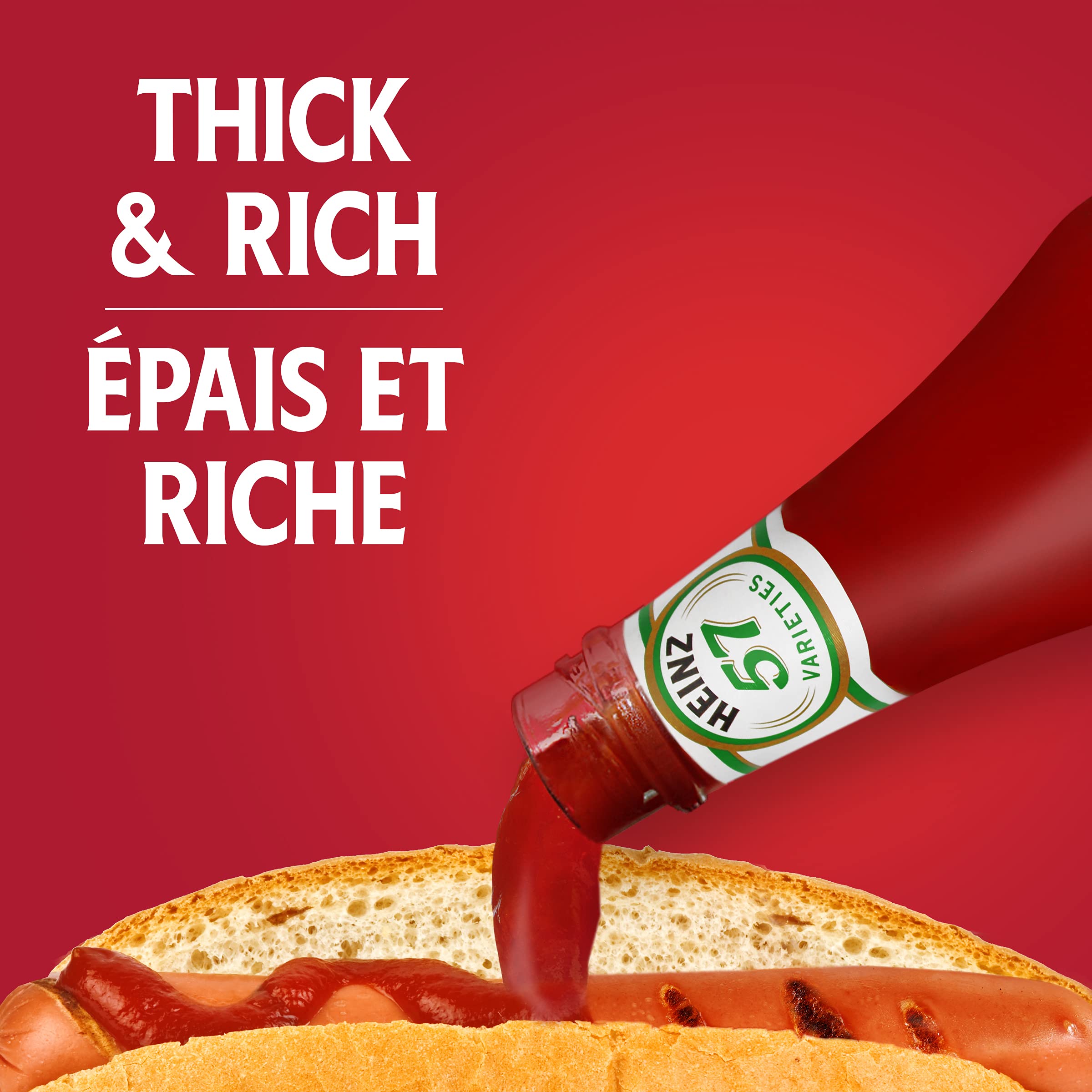 HEINZ frasco junto a objetos para comparar tamaño y capacidad