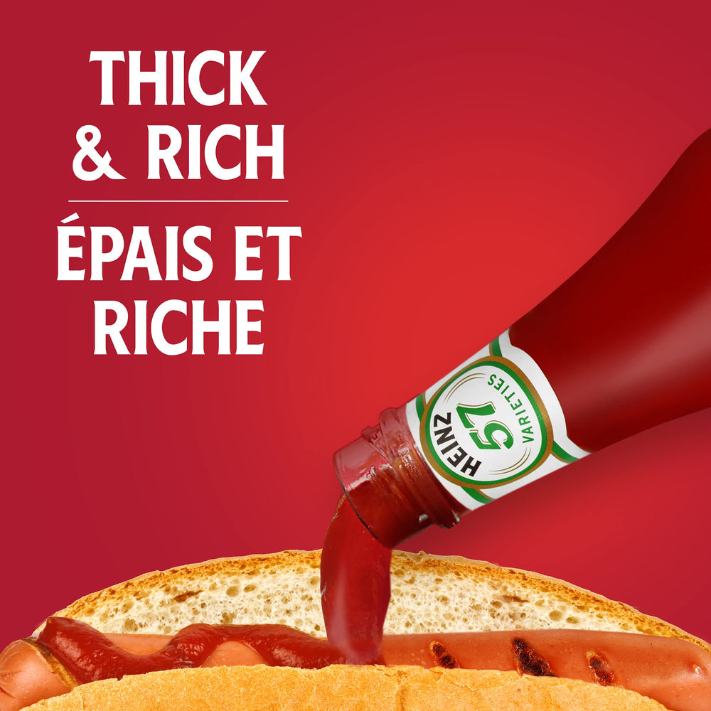 HEINZ frasco junto a objetos para comparar tamaño y capacidad