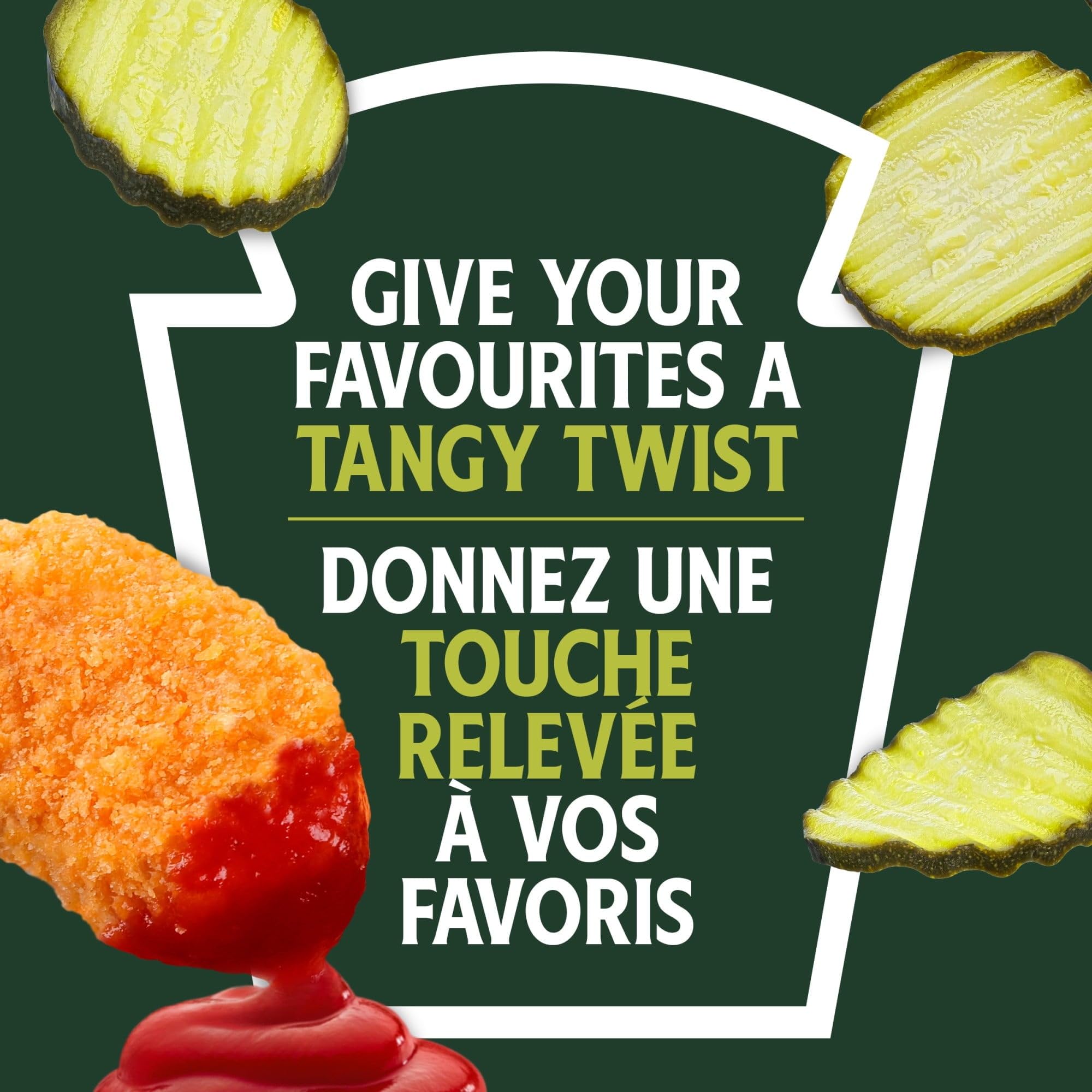 HEINZ ingredientes: tomate, vinagre, pepino y eneldo frescos