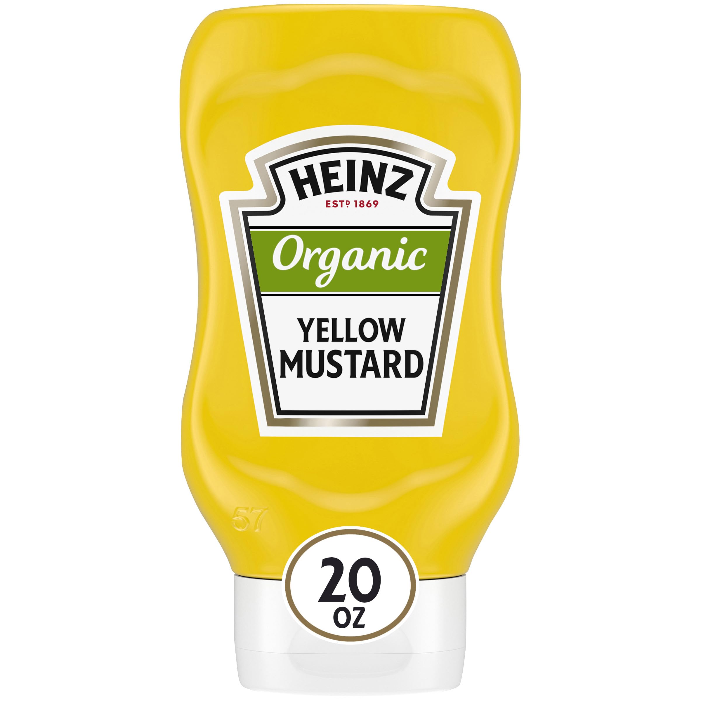 Heinz mostaza pack frente mostrando botella exprimible y marca clara