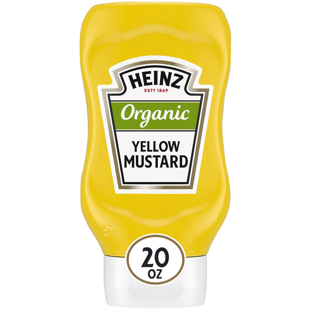 Heinz mostaza pack frente mostrando botella exprimible y marca clara