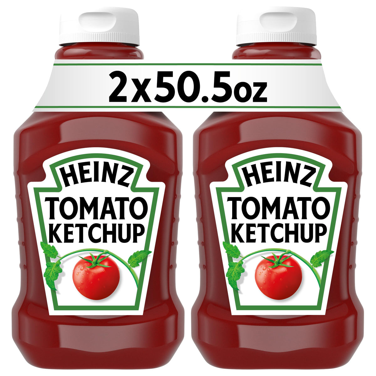 HEINZ pack frontal mostrando dos botellas grandes y ventaja de cantidad