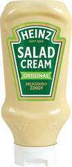 Heinz Salad Cream frontal en botella squeezy, práctica para aderezar rápido