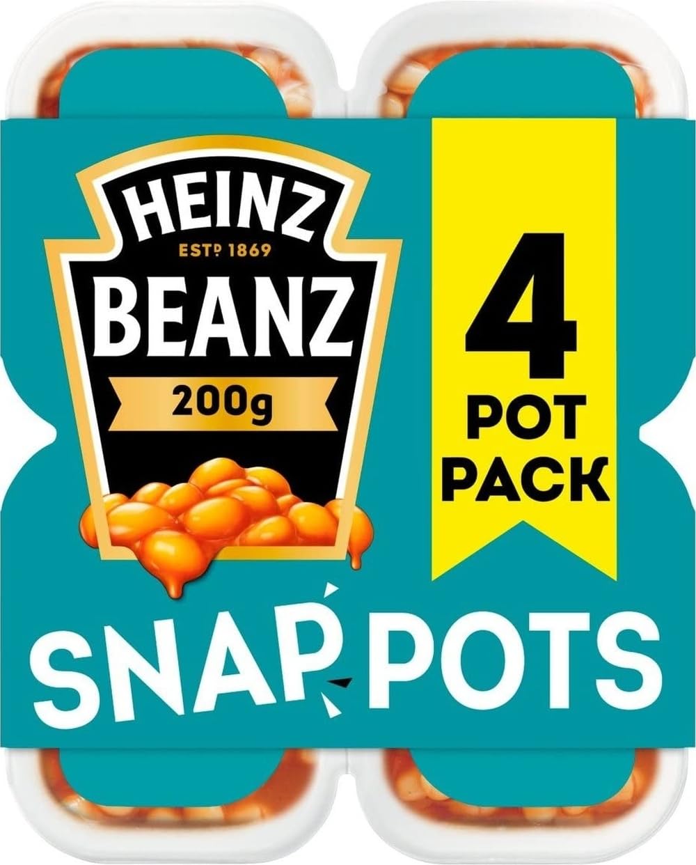 HEINZ vista frontal del envase Snap Pots con frijoles listos para servir