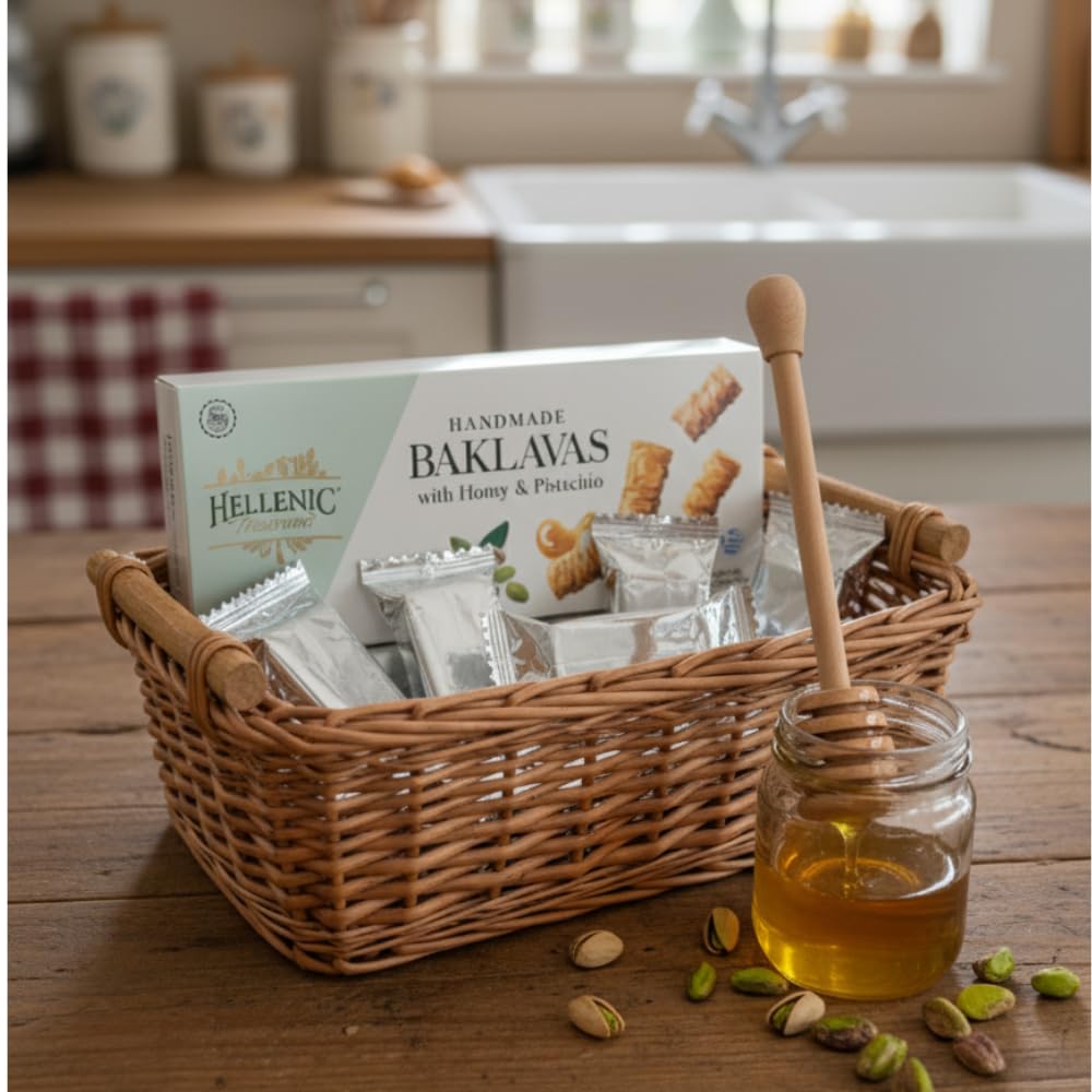 Hellenic Treasures etiqueta con ingredientes resaltando origen y calidad