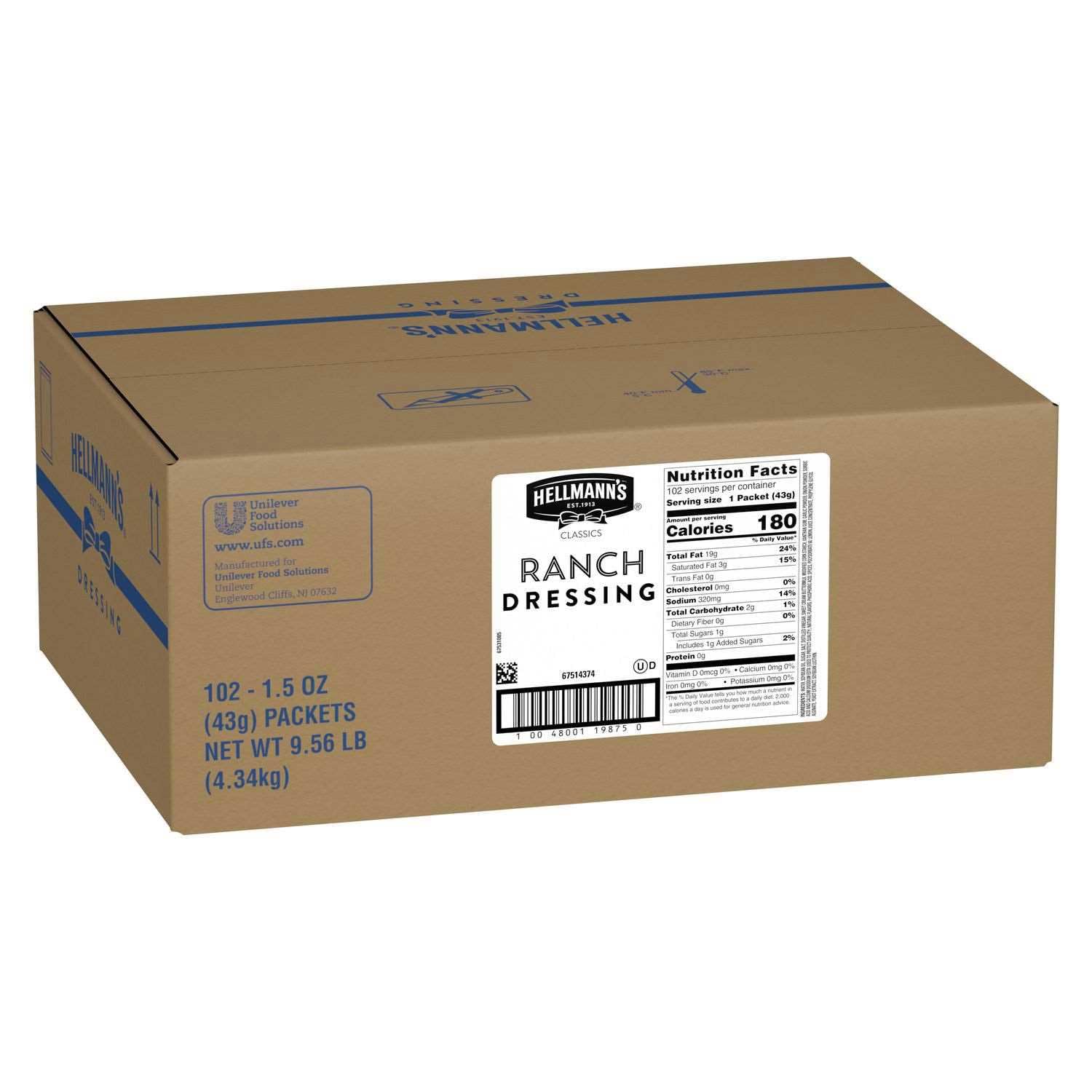 Hellmann's sobres en mesa de servicio, solución higiénica para catering