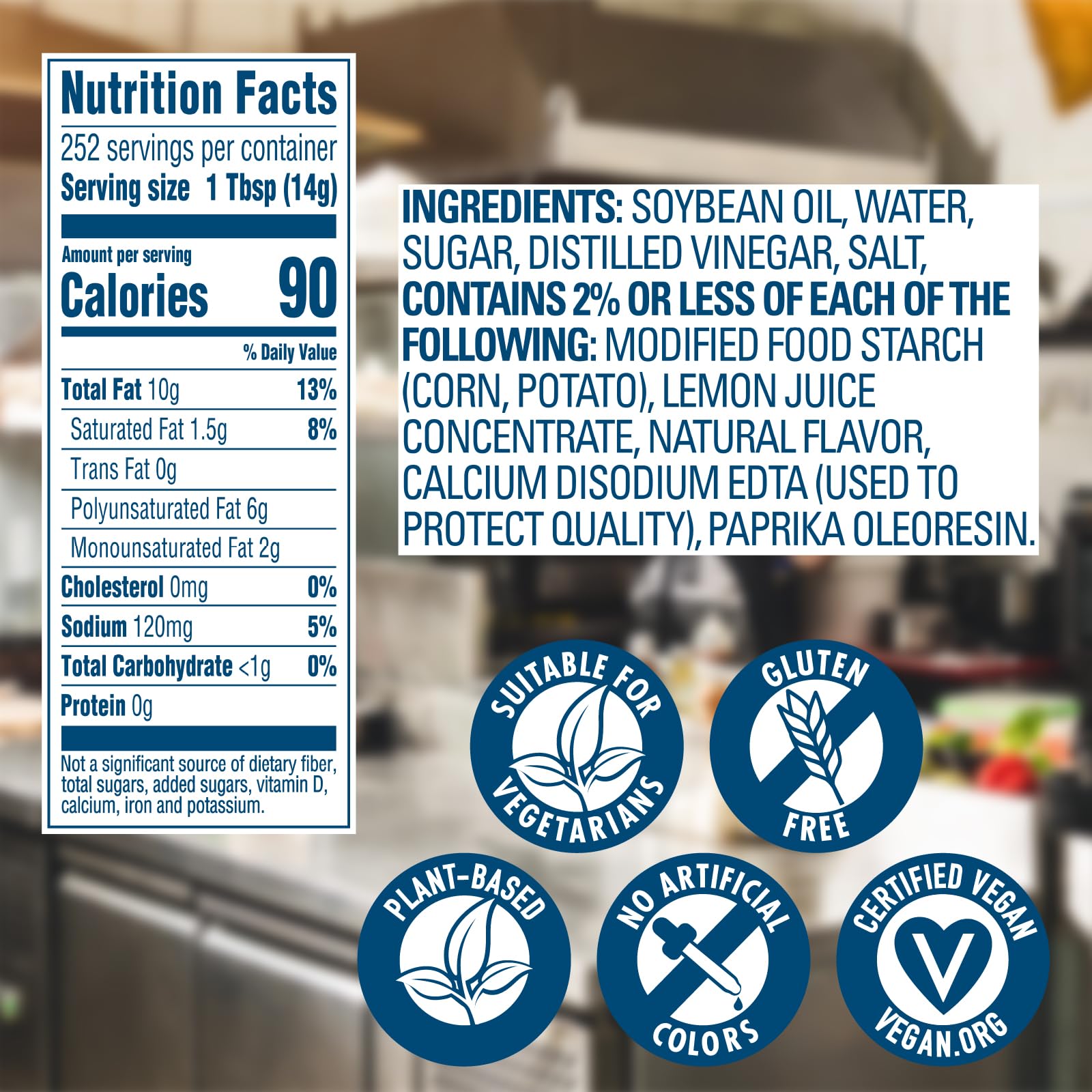 Hellmann's detalle de textura cremosa ofreciendo buena untabilidad