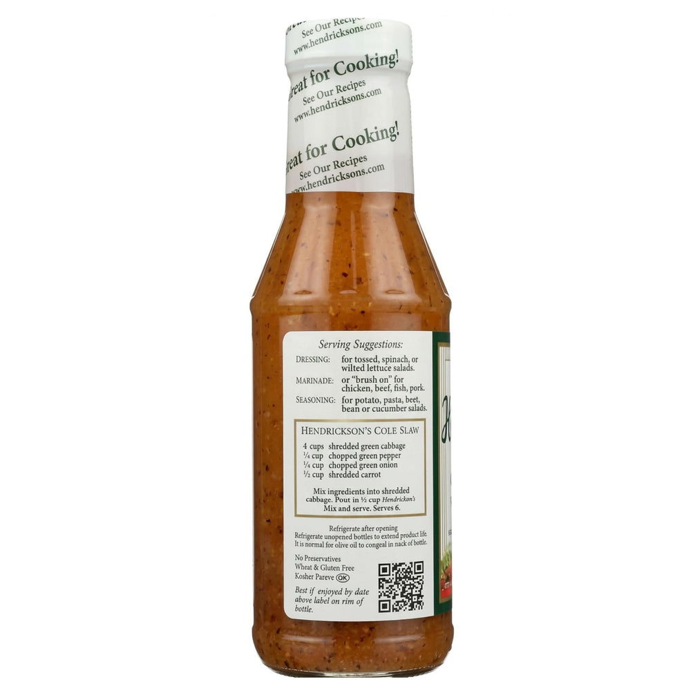 Hendricksons gota y textura del aderezo mostrando brillo del aceite y equilibrio