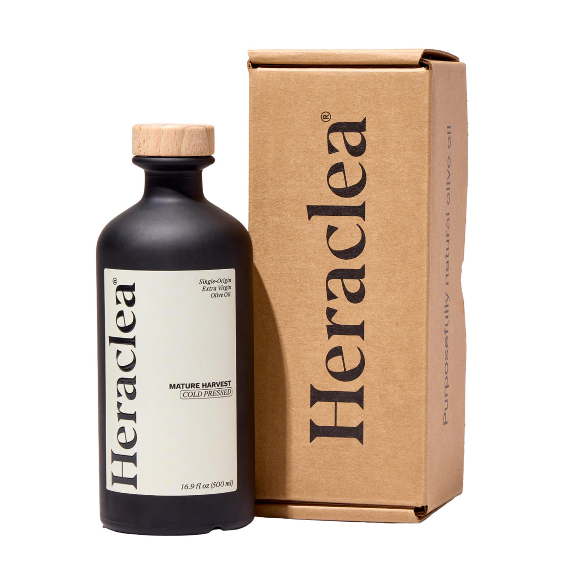 Heraclea botella frontal 500 ml mostrando etiqueta clara y calidad