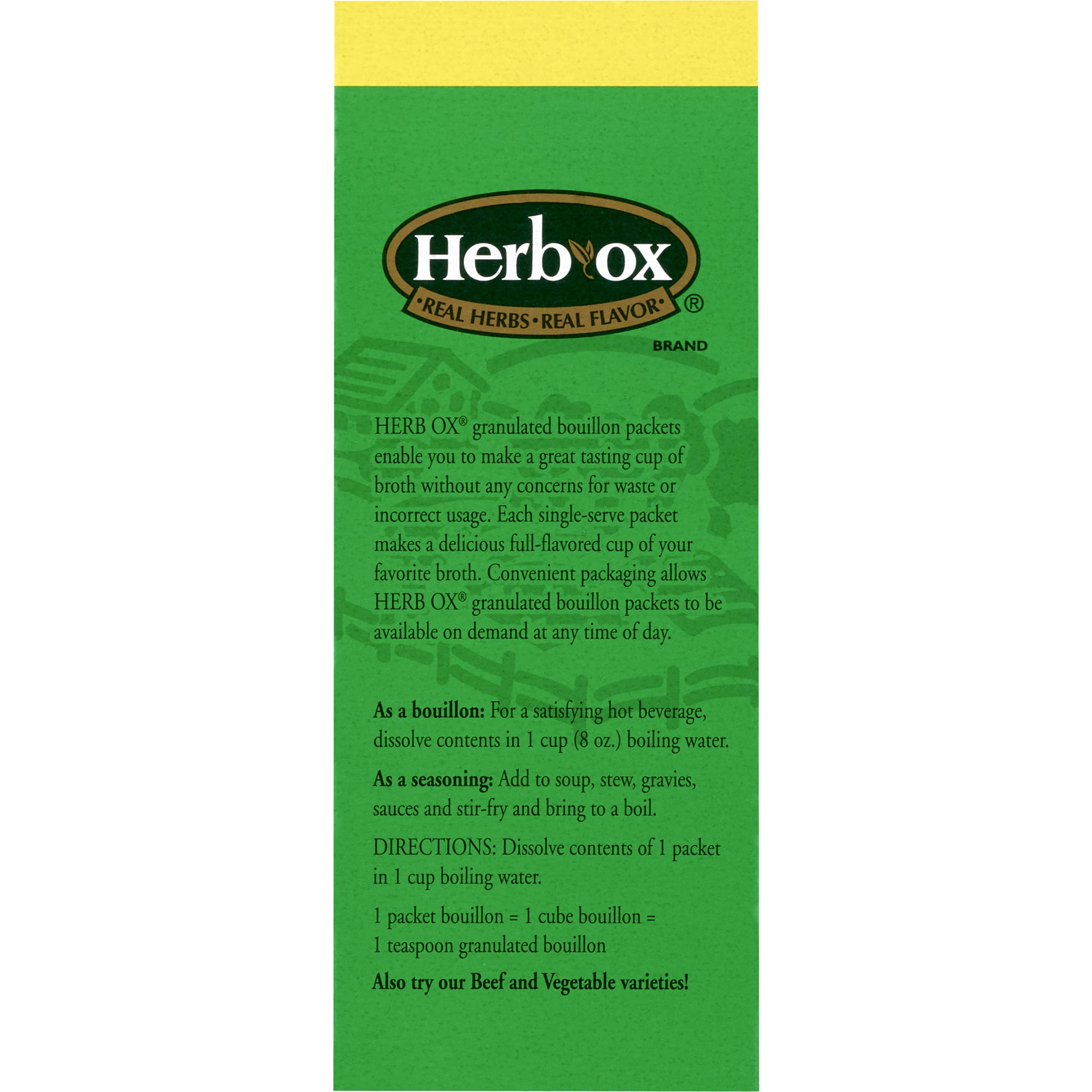 Herb-Ox taza con caldo listo para usar, sabor intenso sin sodio
