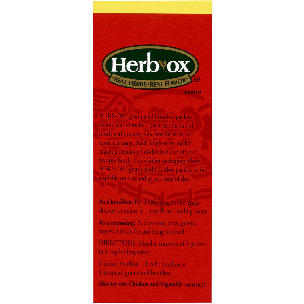 Herb-Ox uso en cocina mostrando guiso enriquecido con un sobre