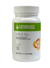 Herbalife Herbal N-R-G frente del empaque mostrando el sachet y el logotipo, práctico para llevar