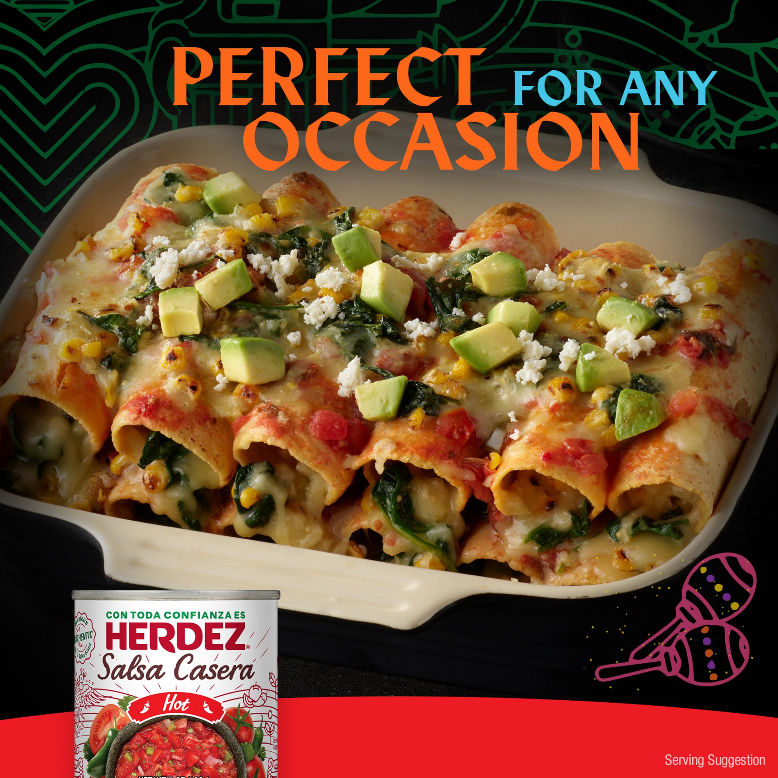 Herdez salsa en mesa de desayuno complementando huevos