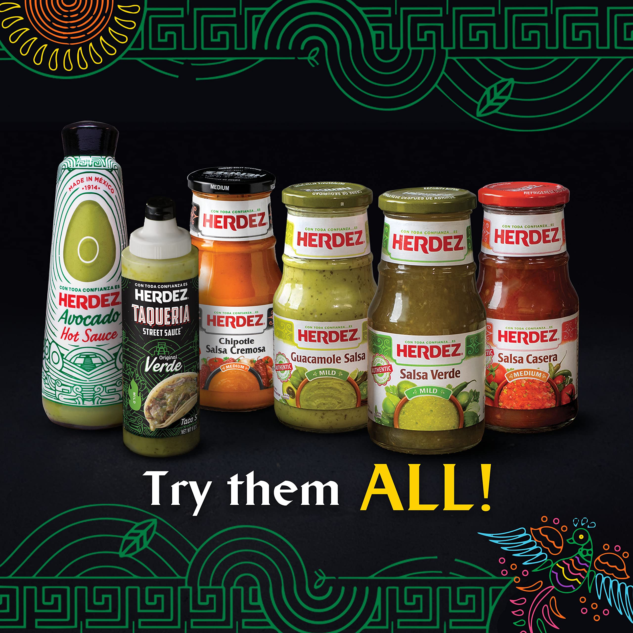 Herdez botella en cocina junto a ingredientes para inspiración de uso