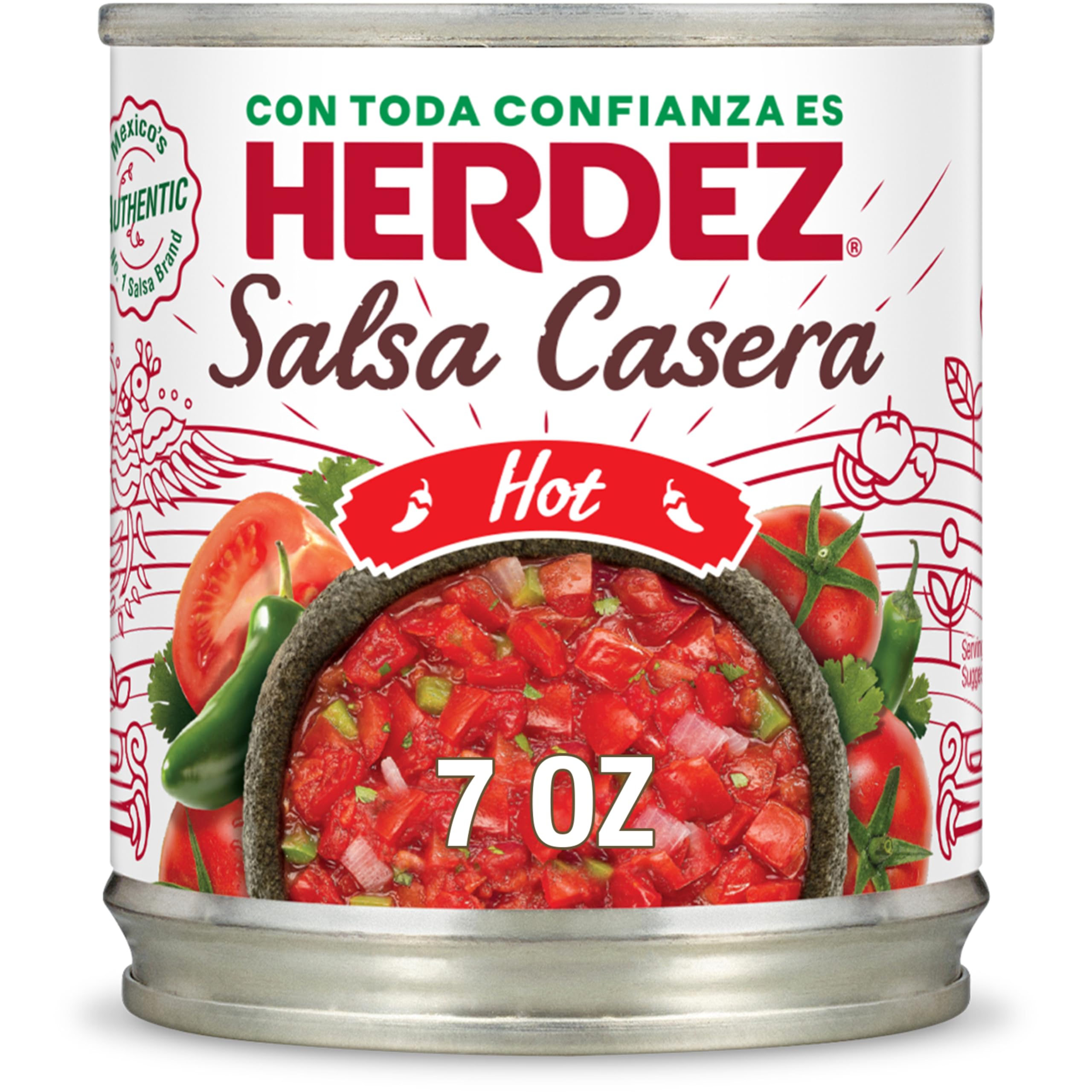Herdez salsa servida en taza lista para añadir a platillos
