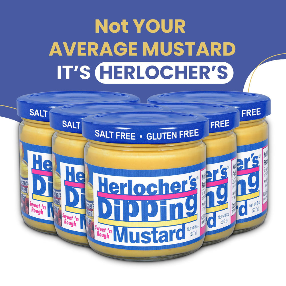 HERLOCHER'S DIPPING MUSTARD ambiente de reunión mostrando conveniencia