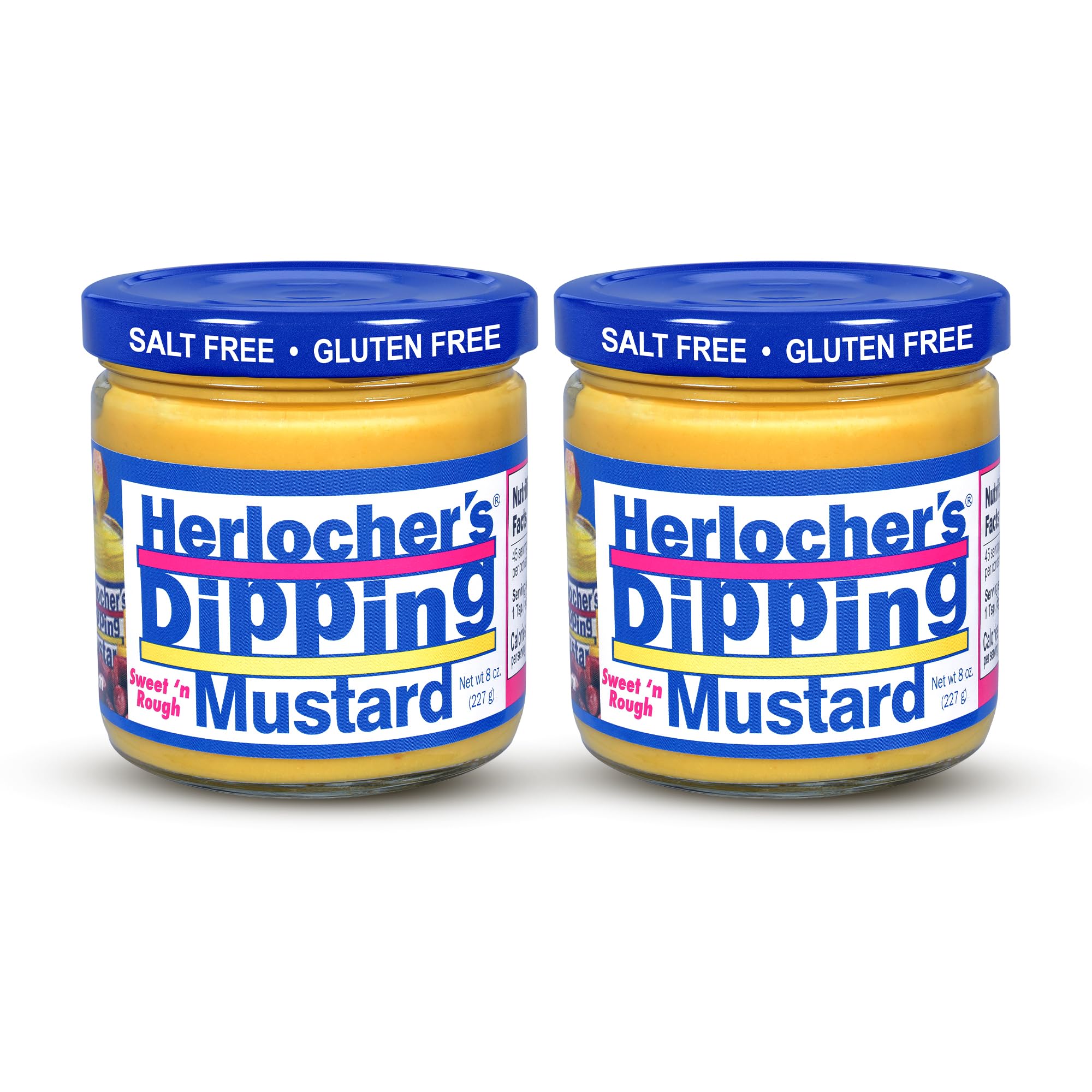 HERLOCHER'S DIPPING MUSTARD frente del frasco mostrando marca y color