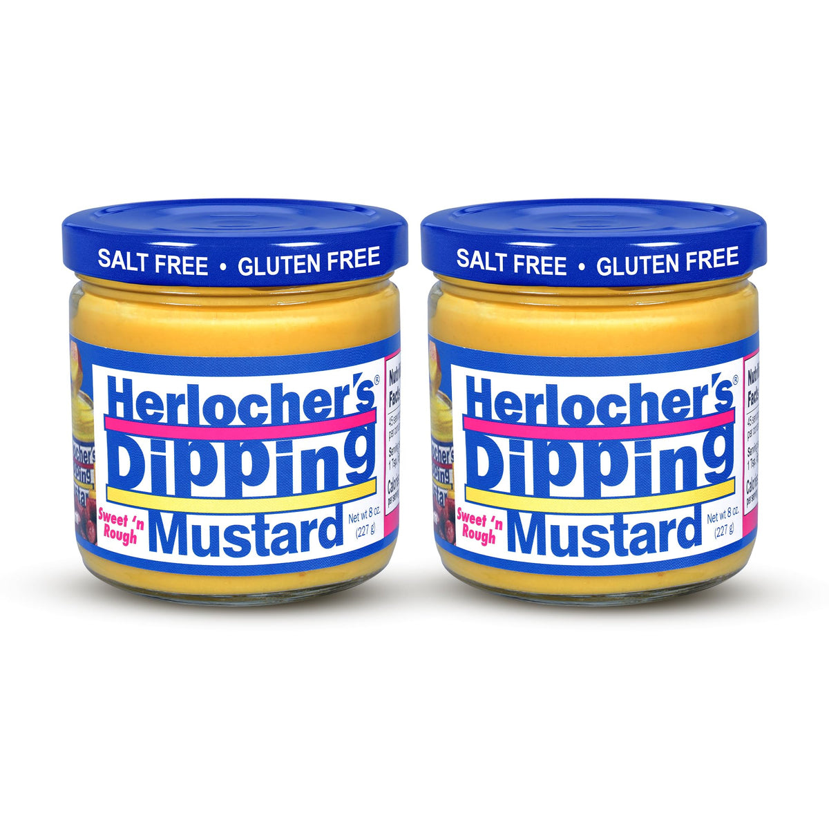 HERLOCHER'S DIPPING MUSTARD frente del frasco mostrando marca y color
