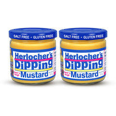 HERLOCHER'S DIPPING MUSTARD frente del frasco mostrando marca y color