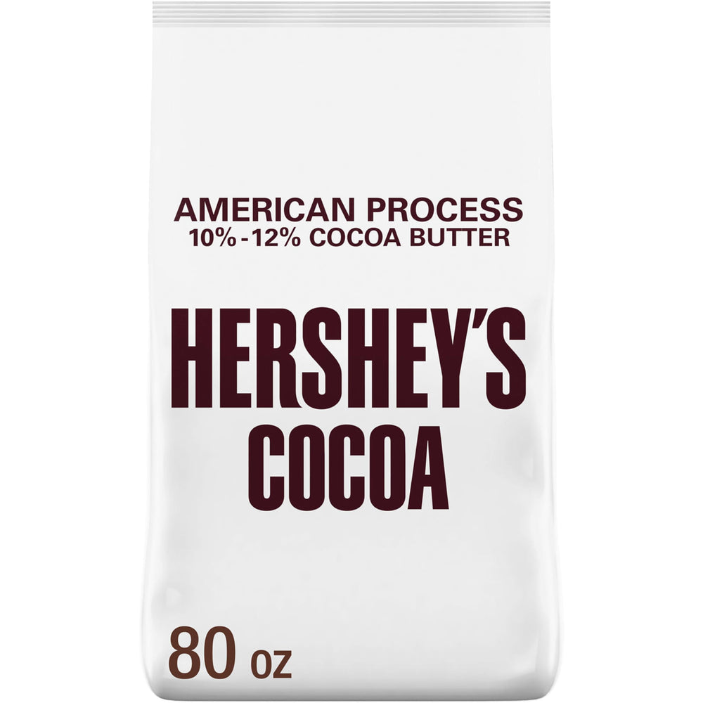 HERSHEY'S bolsa frontal 5 lb mostrando envase y cantidad, ventaja de almacenamiento
