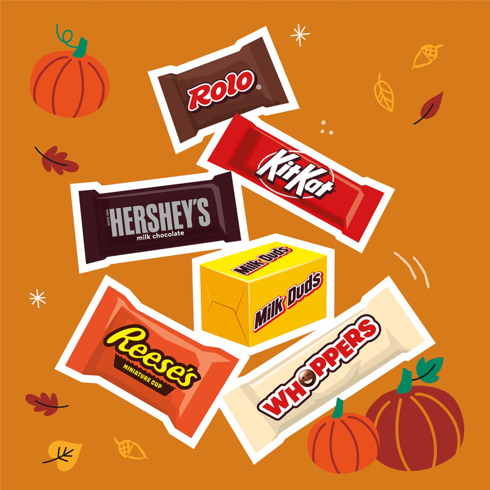 HERSHEY'S comparación de tamaño muestra cuántas piezas trae