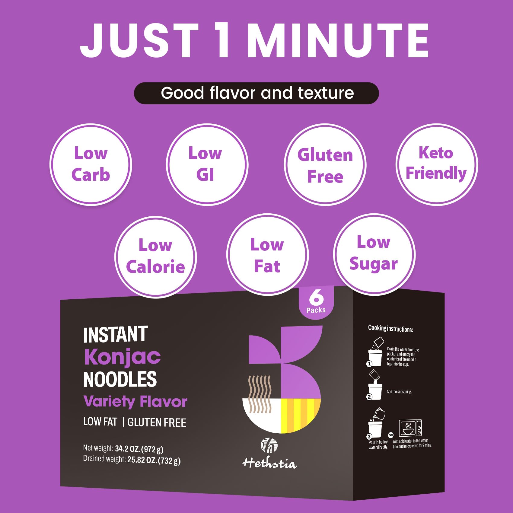 Hethstia primer plano de textura de fideos konjac para masticabilidad