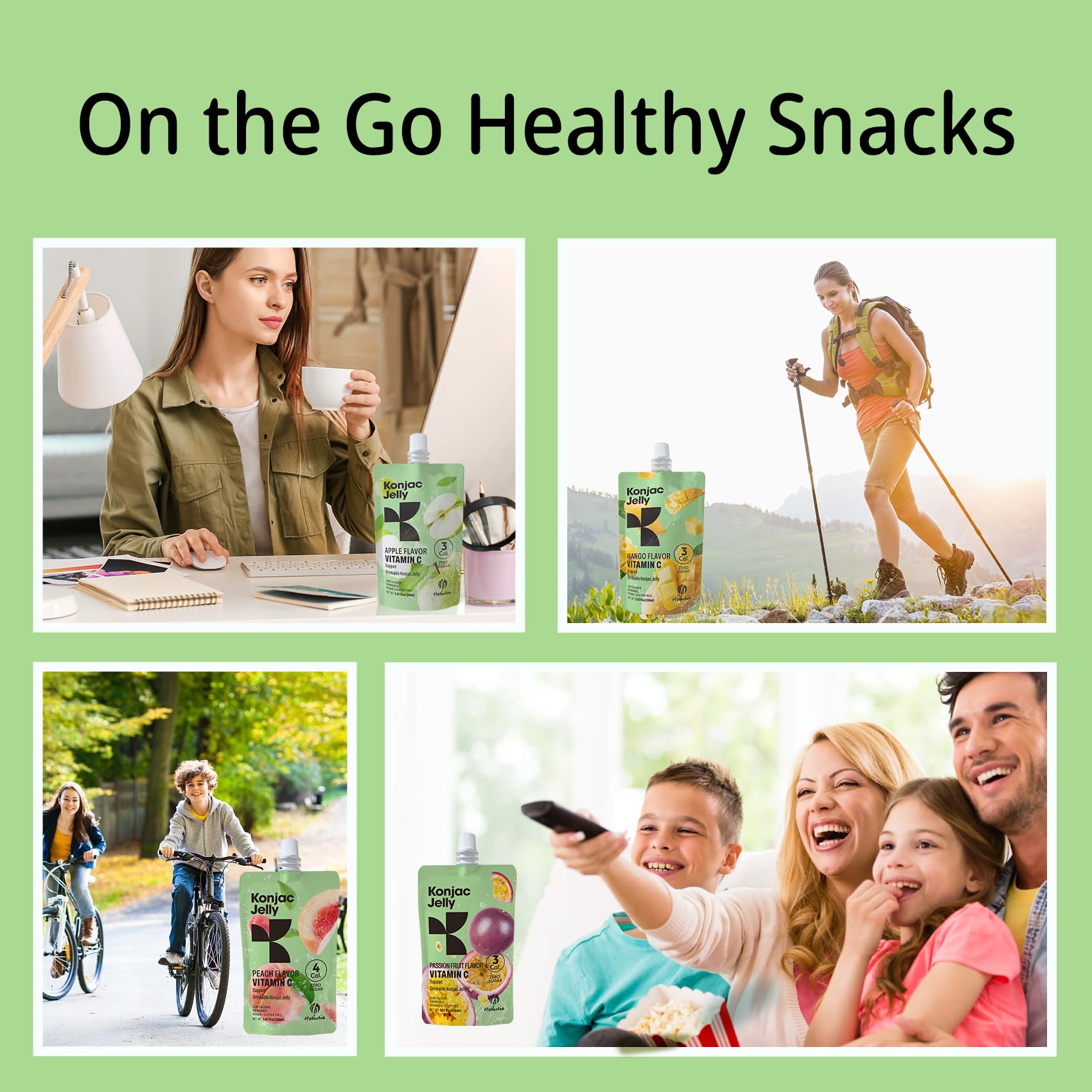 Hethstia sobre durazno en escritorio como snack práctico y bajo en calorías