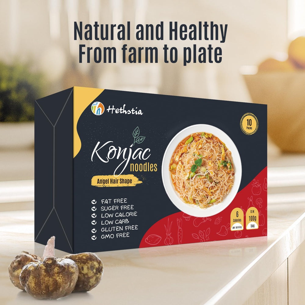Hethstia fideos en plato de ramen listos para comer aportando baja calorías
