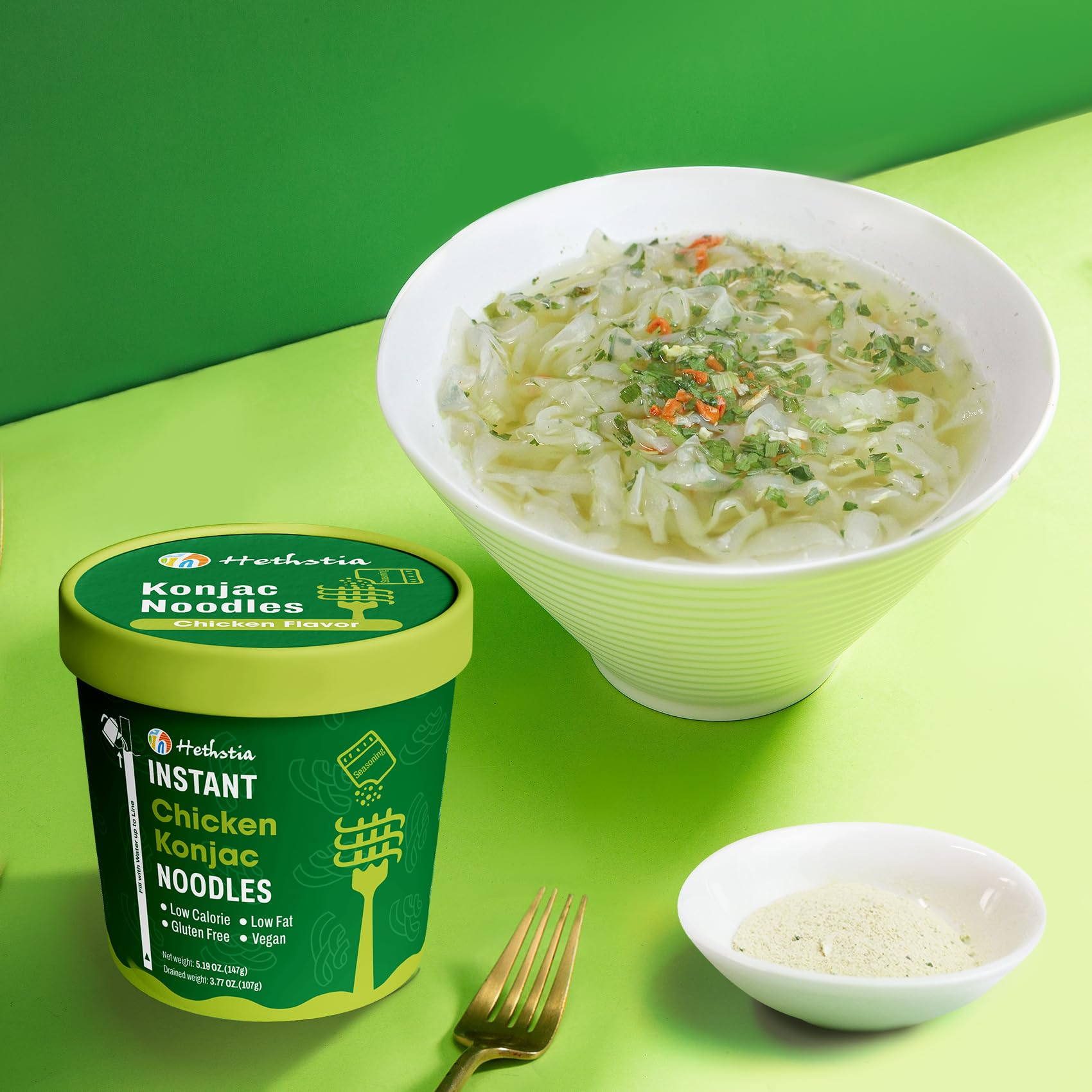 Hethstia porción servida en plato lista para comer y lista para bajar calorías