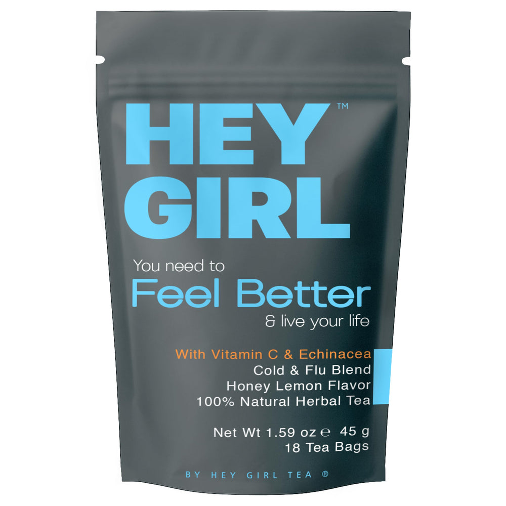 Hey Girl Tea etiqueta con lista de ingredientes y guía de conservación