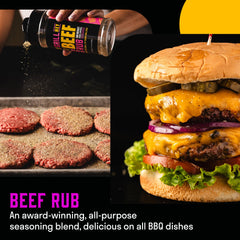 Hey Grill Hey mezcla granulado en primer plano resaltando textura adherente