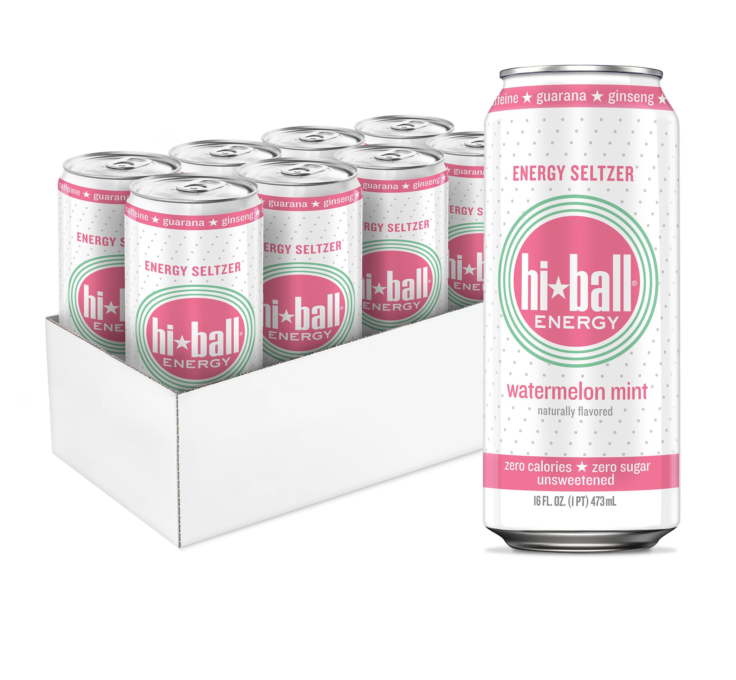 Hiball lata frontal Watermelon Mint, refresco sin azúcar con energía