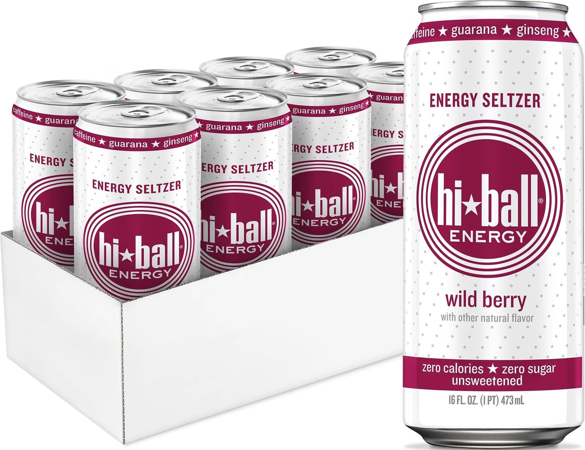 Hiball Energy lata frontal Wild Berry mostrando diseño y frescura