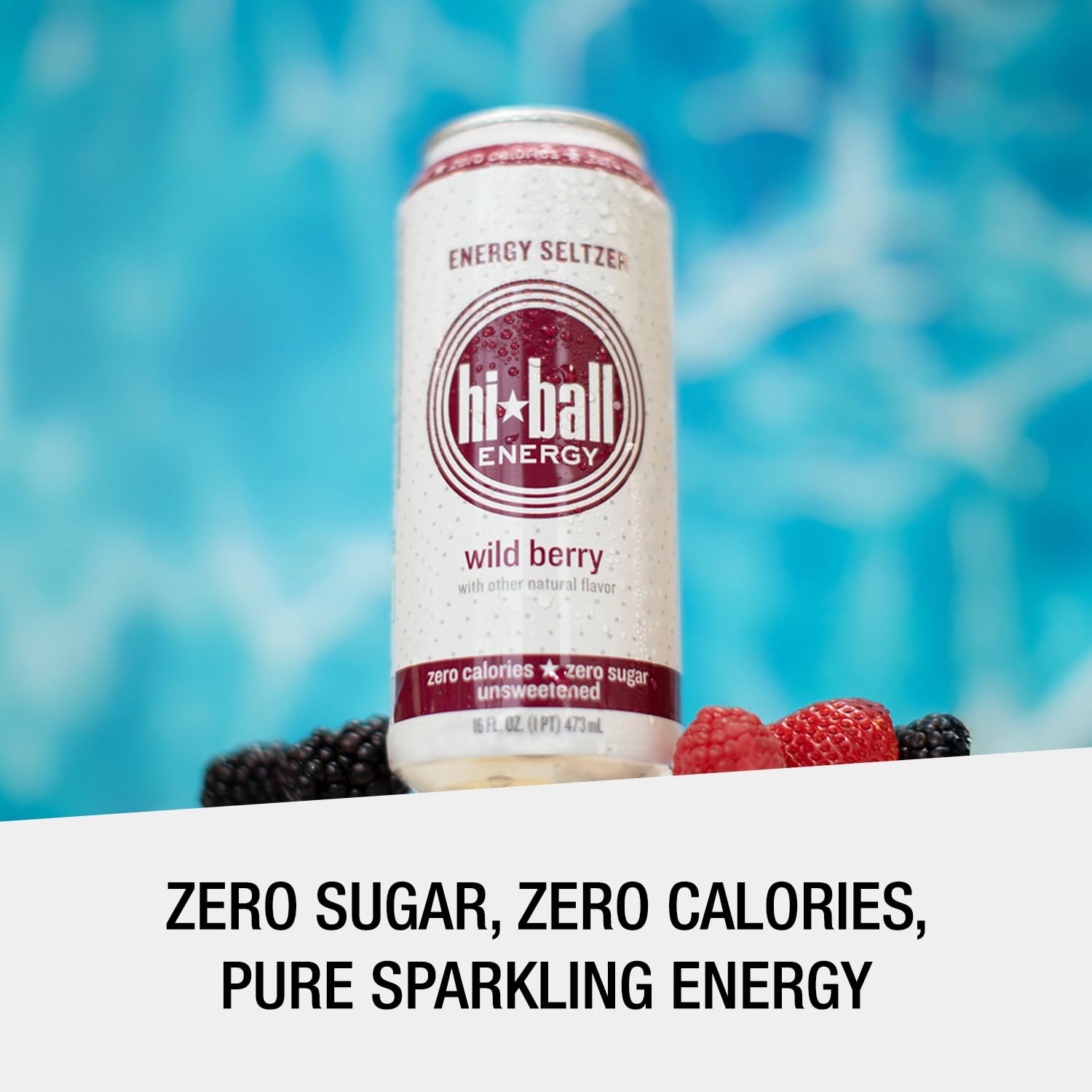 Hiball Energy primer plano de superficie y burbujas, textura refrescante