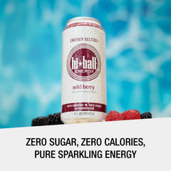 Hiball Energy primer plano de superficie y burbujas, textura refrescante