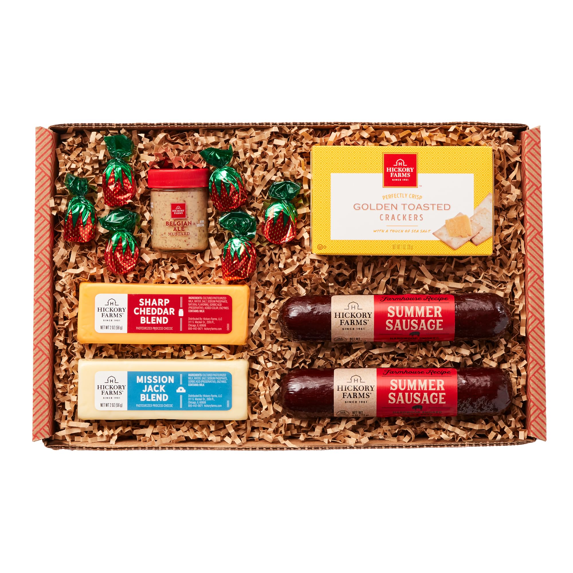 Hickory Farms caja frontal elegante lista para regalo y fácil de compartir
