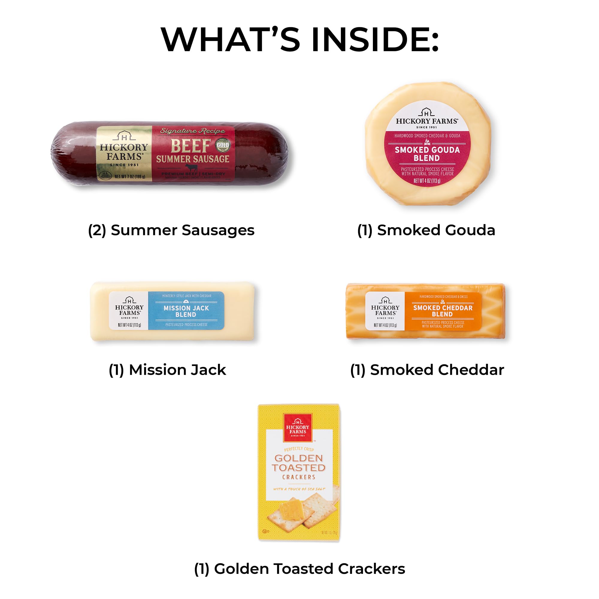 Hickory Farms crackers Golden Toasted acompañando la tabla