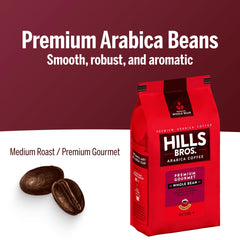 Hills Bros granos en mano listos para moler para mayor aroma