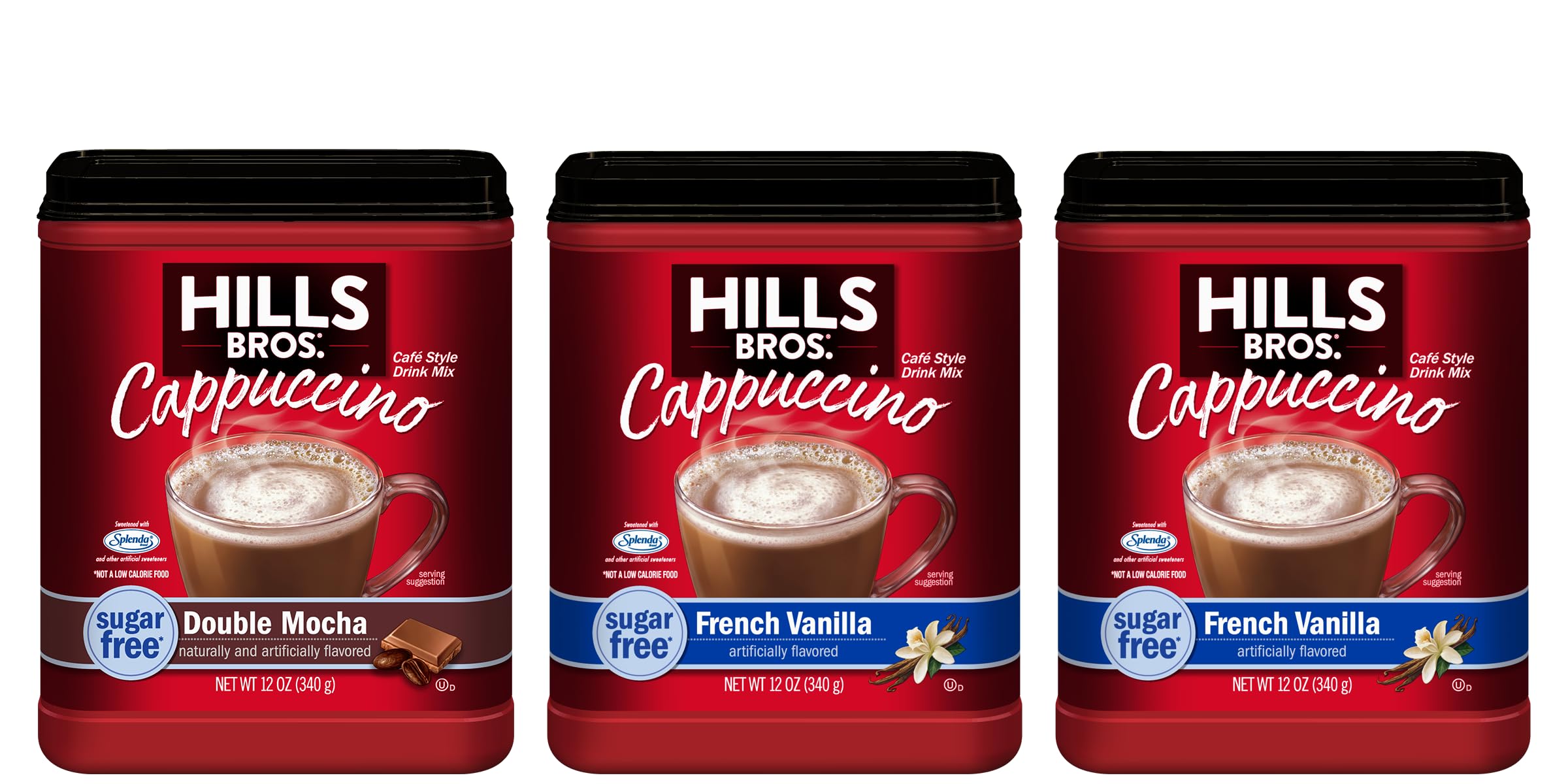 Hills Bros caja frontal mostrando pack variedad y ahorro