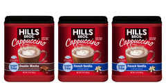 Hills Bros caja frontal mostrando pack variedad y ahorro