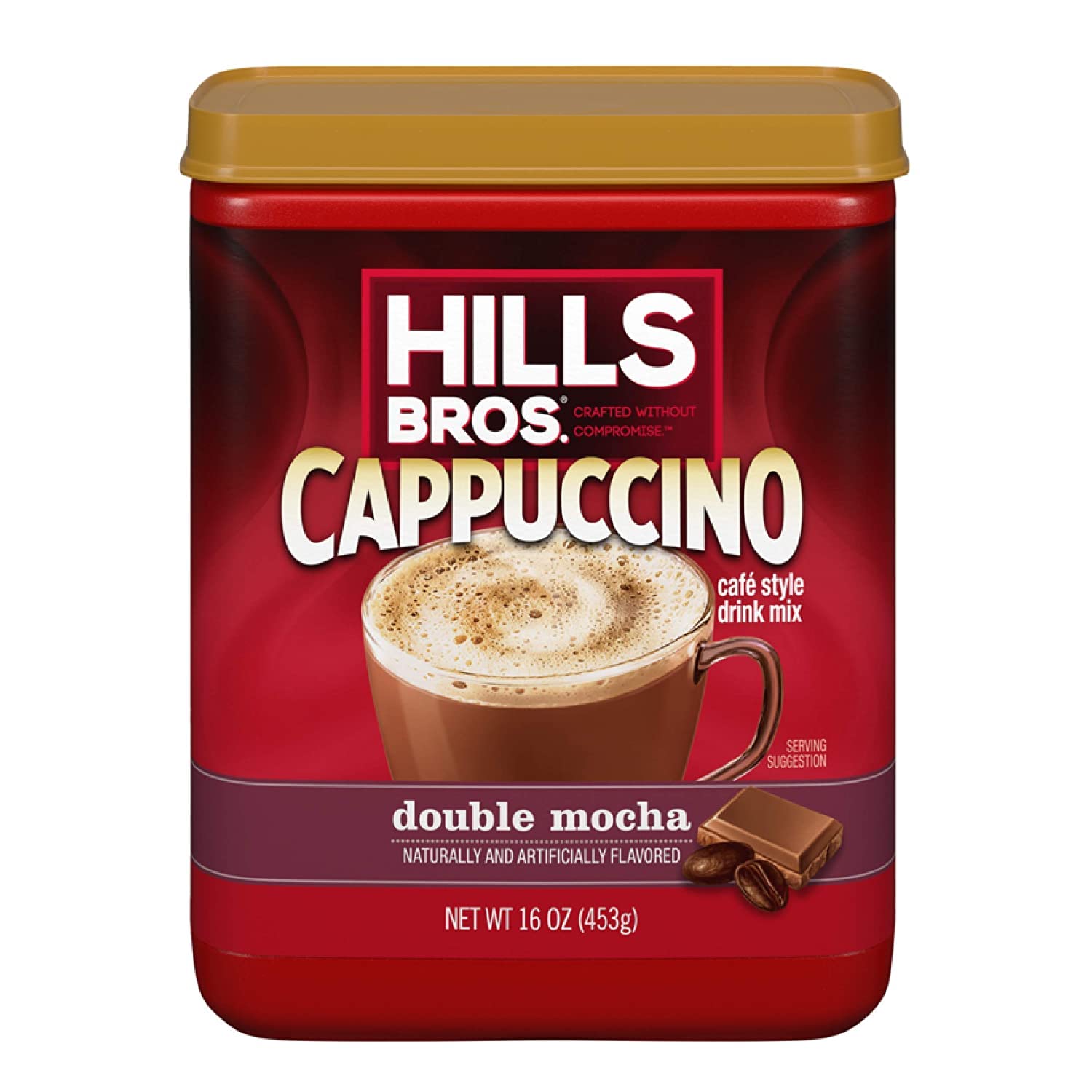 Hills Bros etiqueta con información nutricional y fecha de caducidad clara