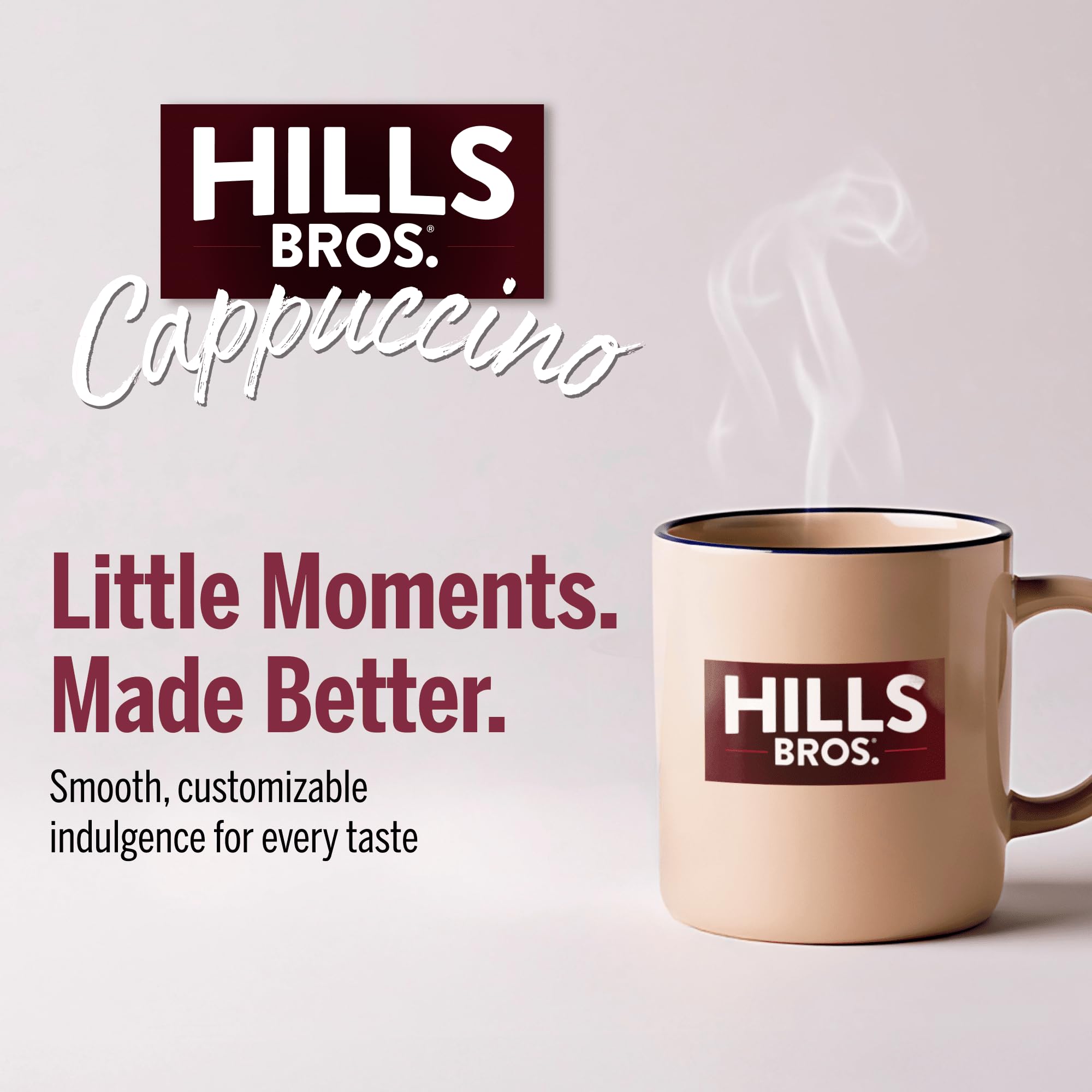 Hills Bros vaso frío con iced cappuccino refrescante y bajo azúcar