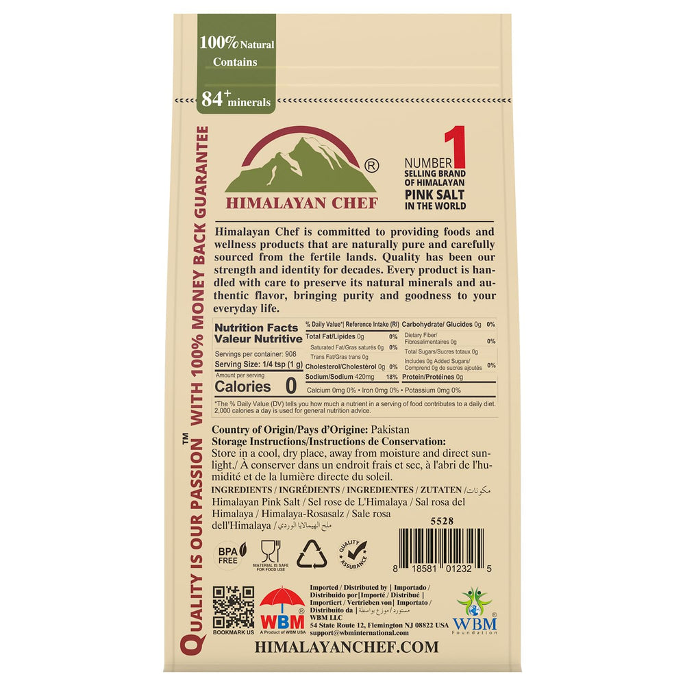 Himalayan Chef primeros planos de cristales gruesos 2–3 mm, textura ideal para molinillo