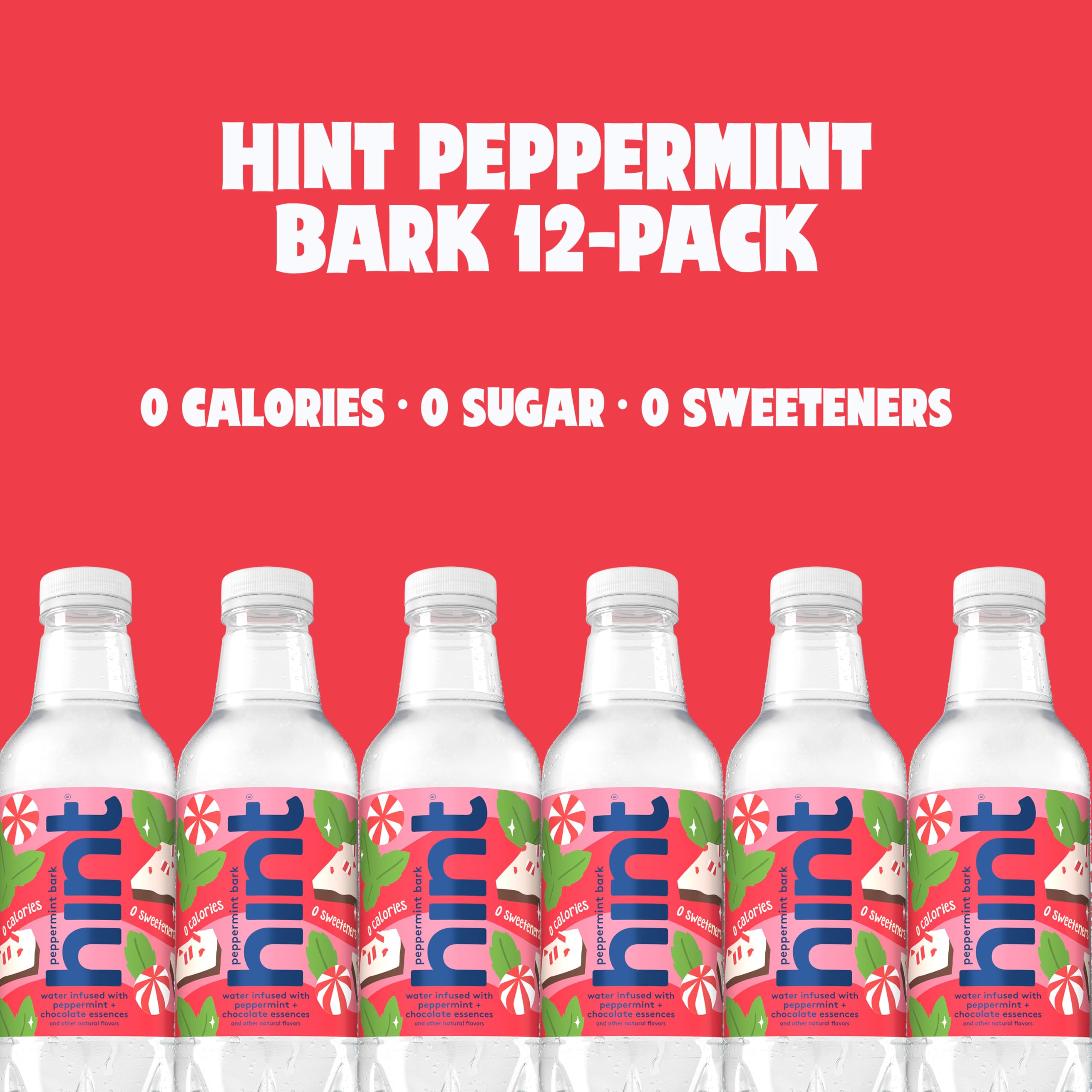 Hint Peppermint Bark etiqueta con ingredientes naturales y confianza