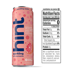 Hint detalle de etiqueta Pink Grapefruit destacando ingredientes limpios