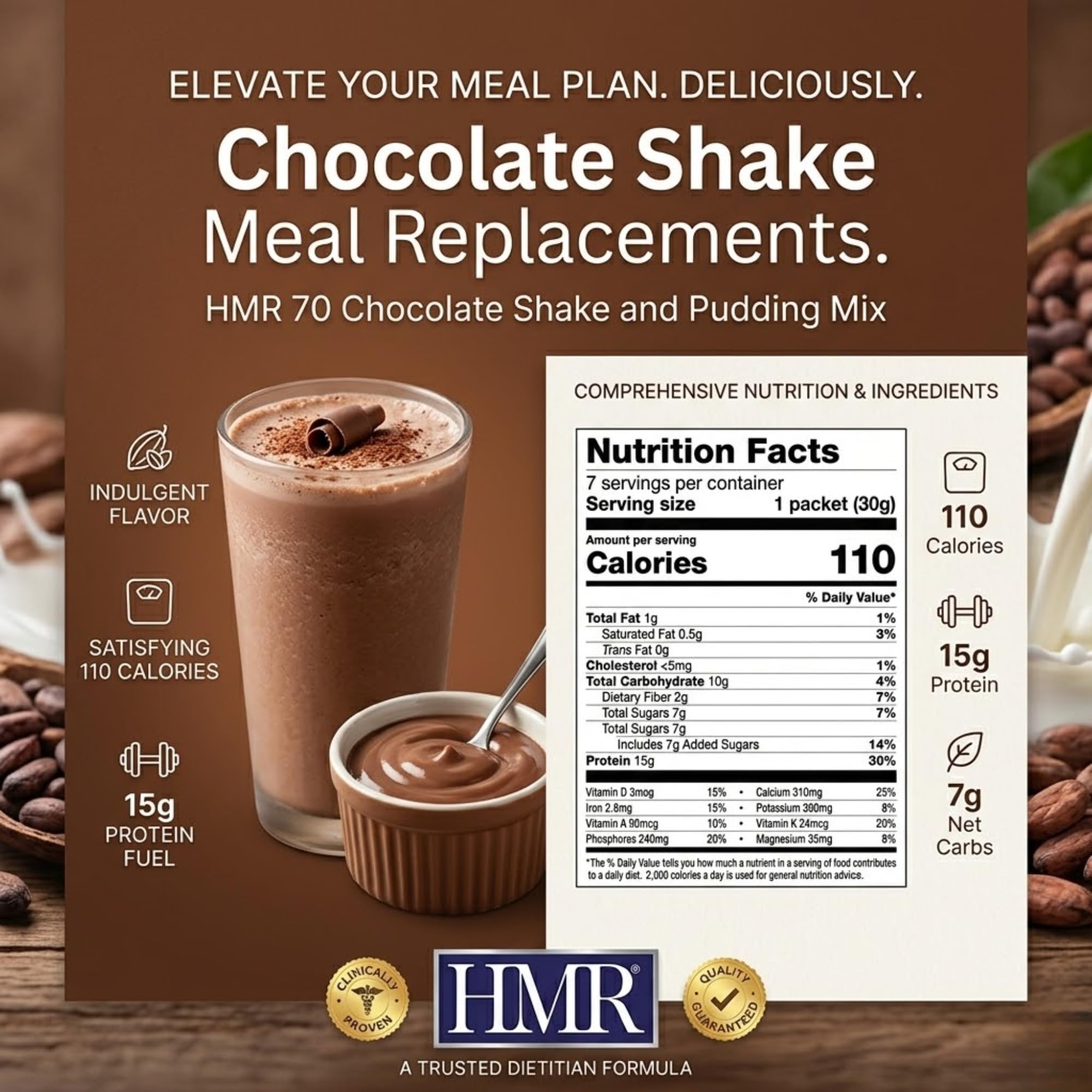 HMR etiqueta nutricional y lista de ingredientes, información clara
