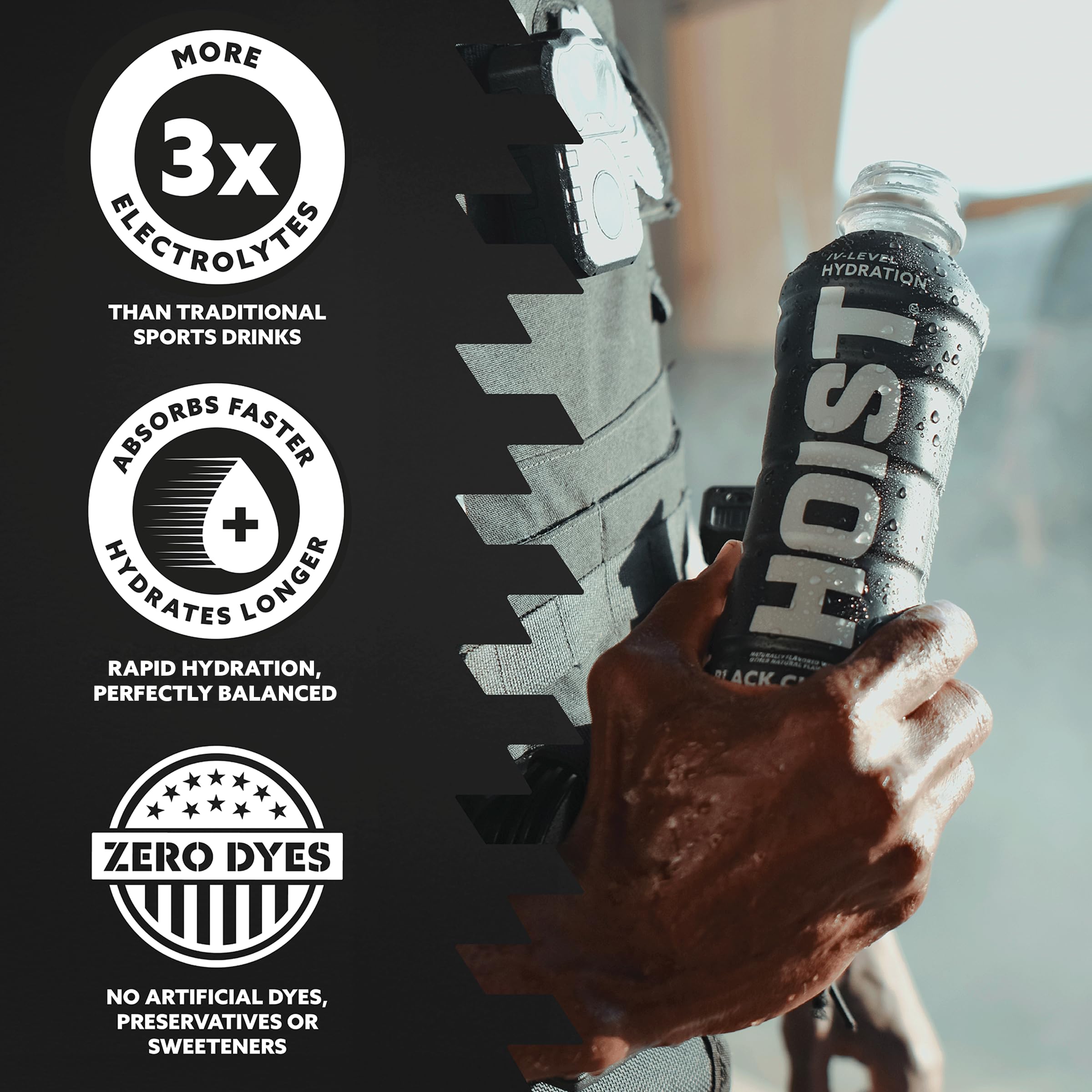 HOIST botella en mano durante entrenamiento para hidratación inmediata