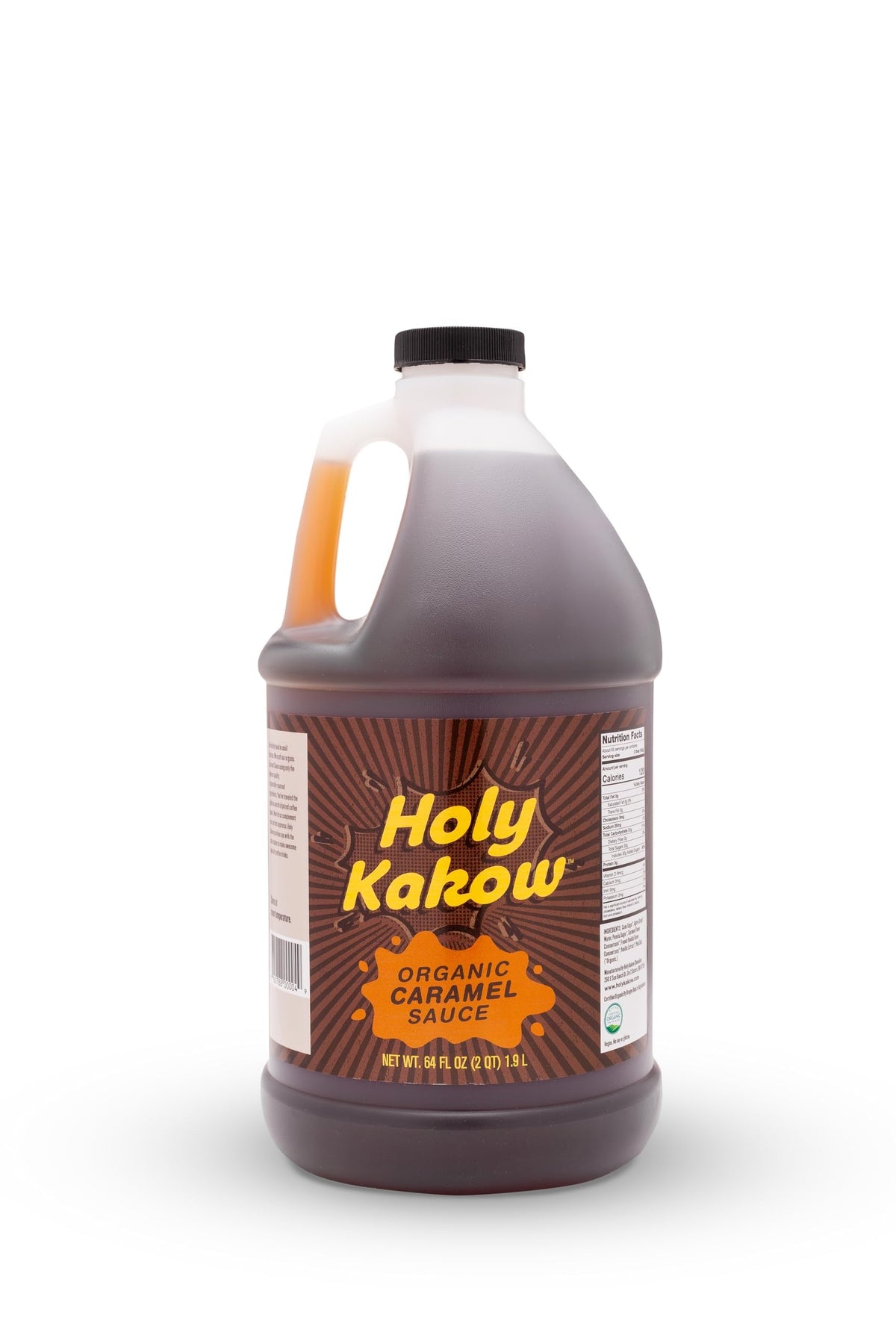 Holy Kakow envase frontal de 64 oz mostrando marca y etiqueta, ideal para repostero